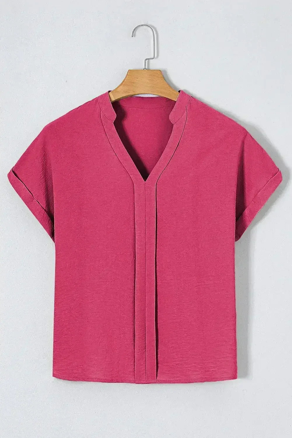 White Notched Neck Batwing Sleeve Blouse | Femstylo