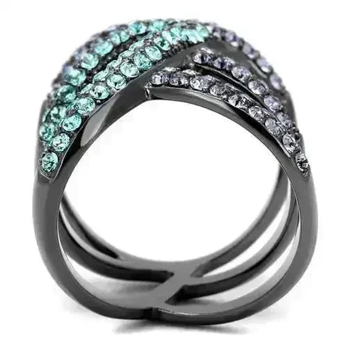 TK2766 - IP Light Black (IP Gun) Stainless Steel Ring with Top Grade