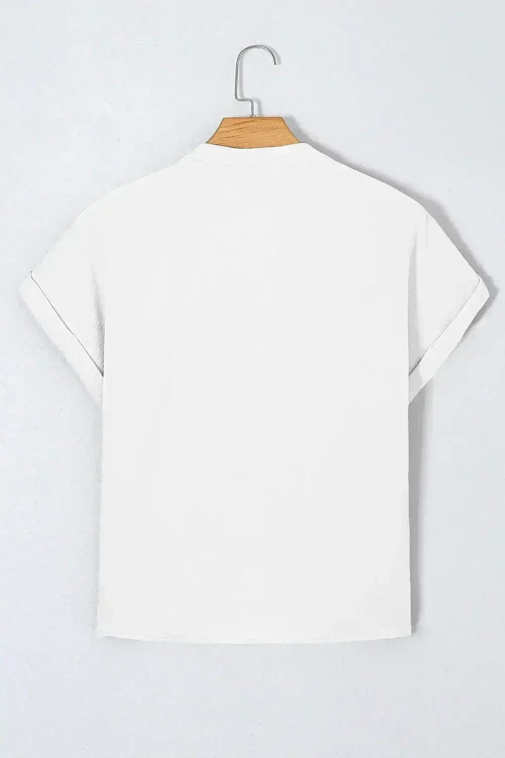 White Notched Neck Batwing Sleeve Blouse | Femstylo