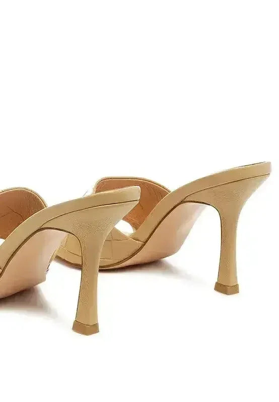Woven High Heel Sandals - Square Toe Slip-On - Boho Summer Shoes
