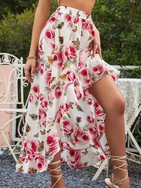 High low ruffle skirt