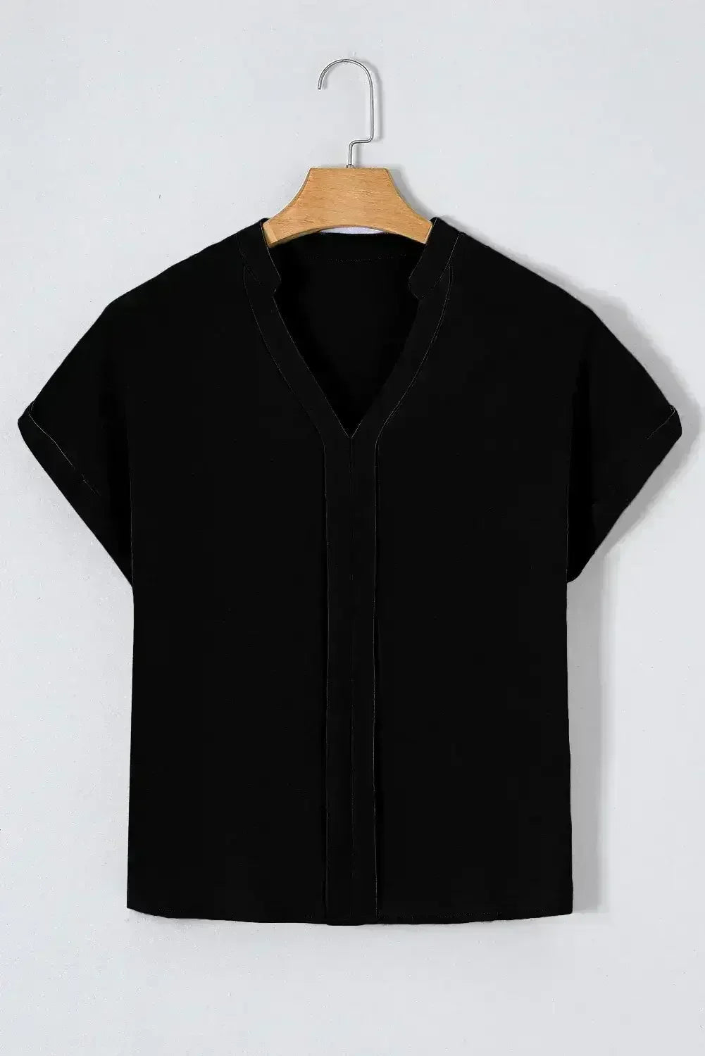 White Notched Neck Batwing Sleeve Blouse | Femstylo