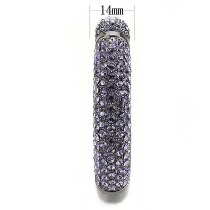 LO4312 - TIN Cobalt Black Brass Bangle with Top Grade Crystal  in