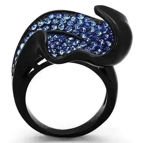 TK1362 - IP Black(Ion Plating) Stainless Steel Ring with Top Grade